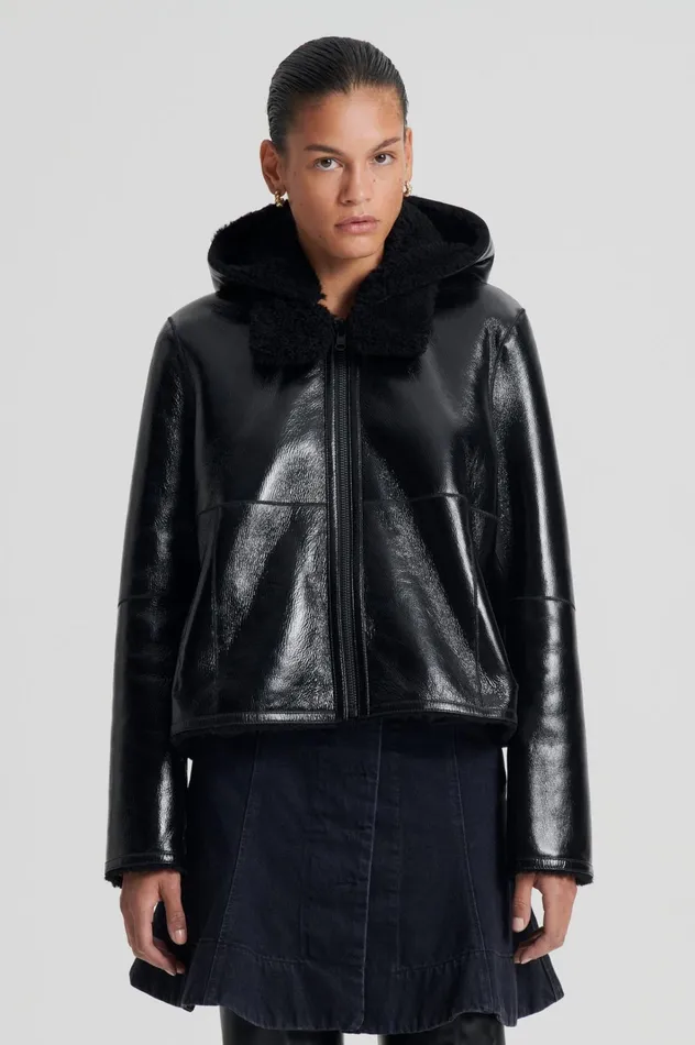 Women Scanlan Theodore Leather SHEARLING JACKET Blackblack Women Scanlan Theodore Leather SHEARLING JACKET Blackblack