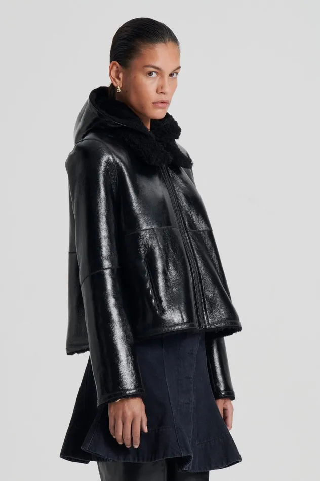 Women Scanlan Theodore Leather SHEARLING JACKET Blackblack Women Scanlan Theodore Leather SHEARLING JACKET Blackblack