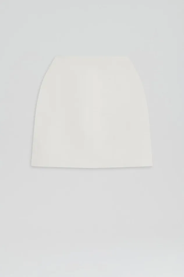 Women Scanlan Theodore Skirts CREPE KNIT MINI SKIRT Creme Women Scanlan Theodore Skirts CREPE KNIT MINI SKIRT Creme