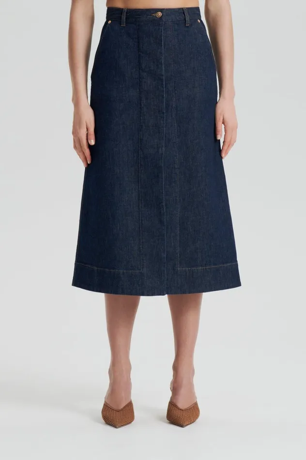 Women Scanlan Theodore Skirts DENIM SKIRT Indigo Women Scanlan Theodore Skirts DENIM SKIRT Indigo