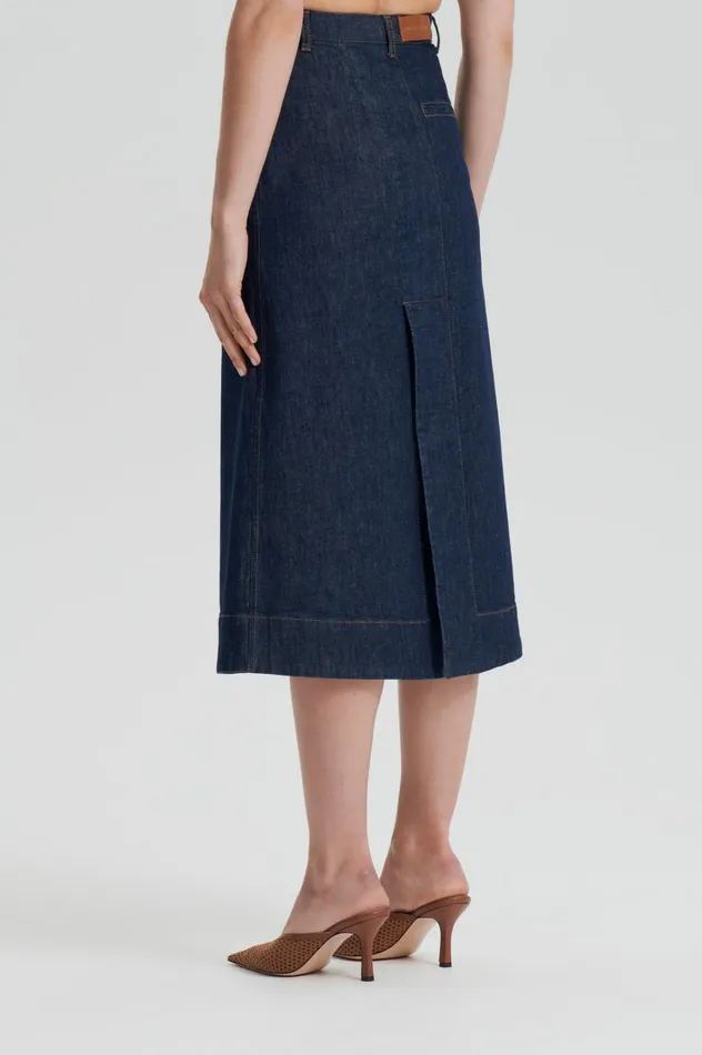 Women Scanlan Theodore Skirts DENIM SKIRT Indigo Women Scanlan Theodore Skirts DENIM SKIRT Indigo