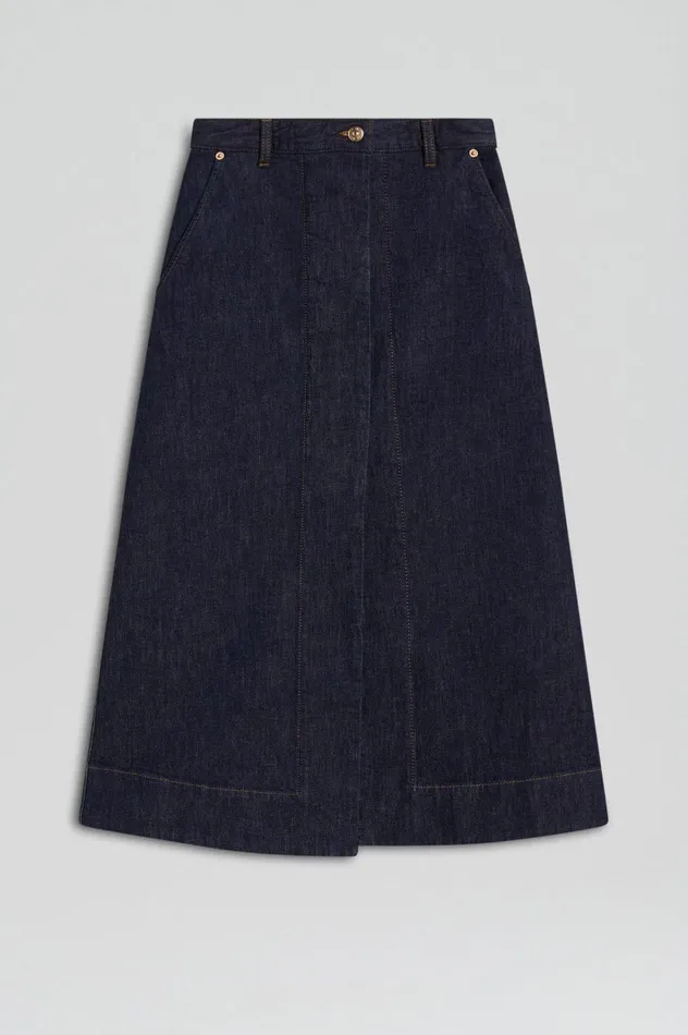 Women Scanlan Theodore Skirts DENIM SKIRT Indigo Women Scanlan Theodore Skirts DENIM SKIRT Indigo