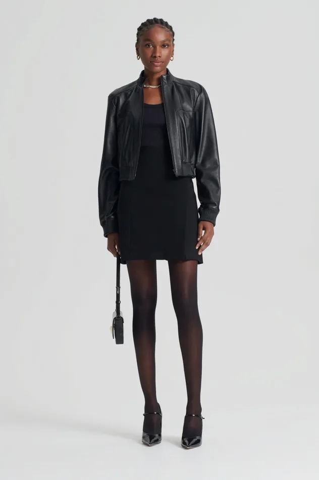 Women Scanlan Theodore Skirts ITALIAN MILANO KNIT SKIRT Black