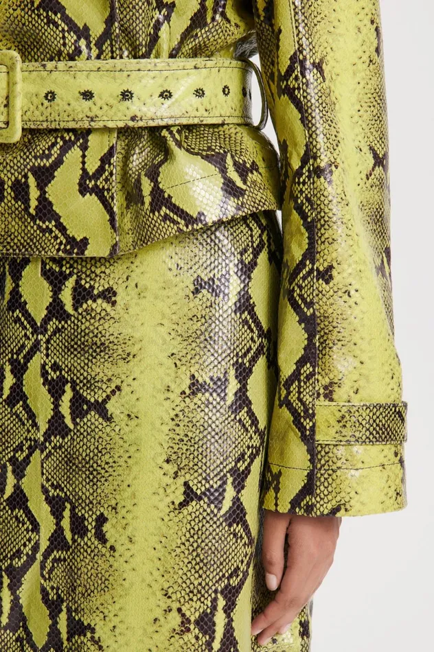 Women Scanlan Theodore Skirts LEATHER REPTILE SKIRT Vert