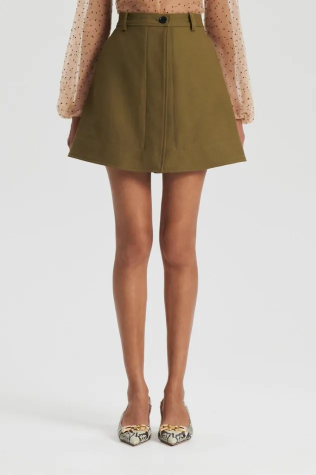 Women Scanlan Theodore Skirts MINI SKIRT Olive
