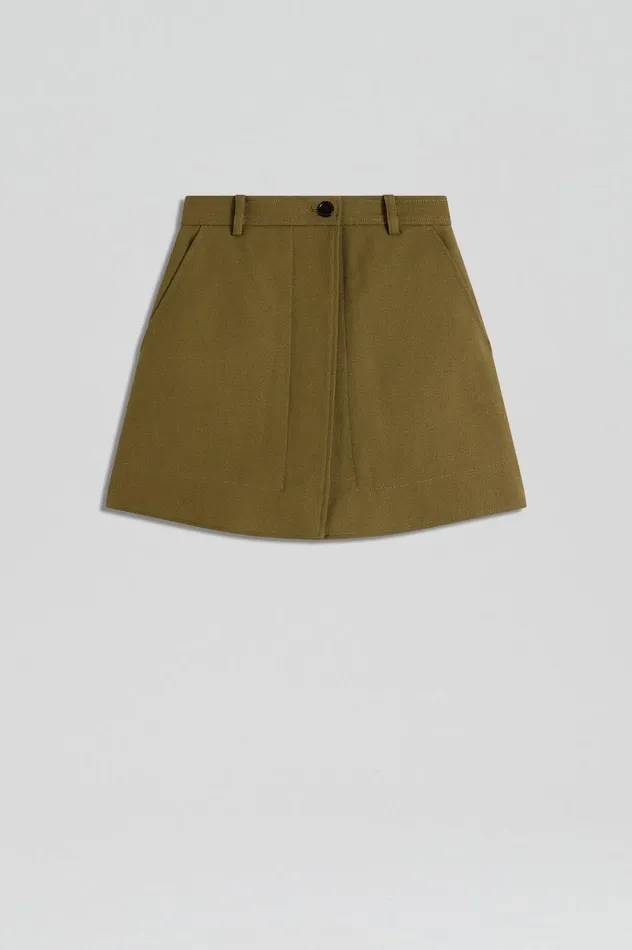 Women Scanlan Theodore Skirts MINI SKIRT Olive