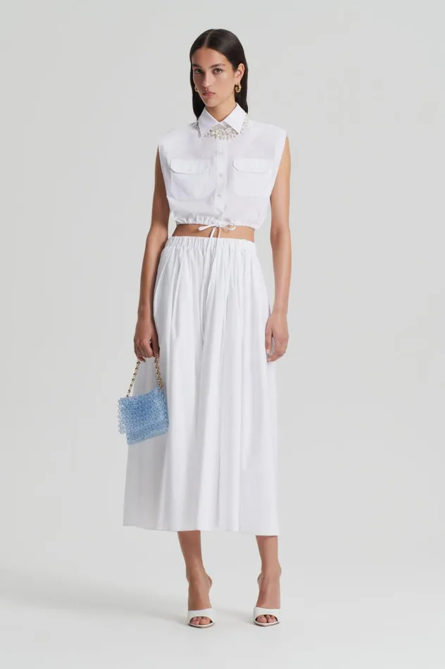 Women Scanlan Theodore Skirts PARACHUTE FULL SKIRT White