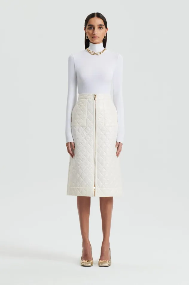 Women Scanlan Theodore Skirts QUILTED SKIRT White