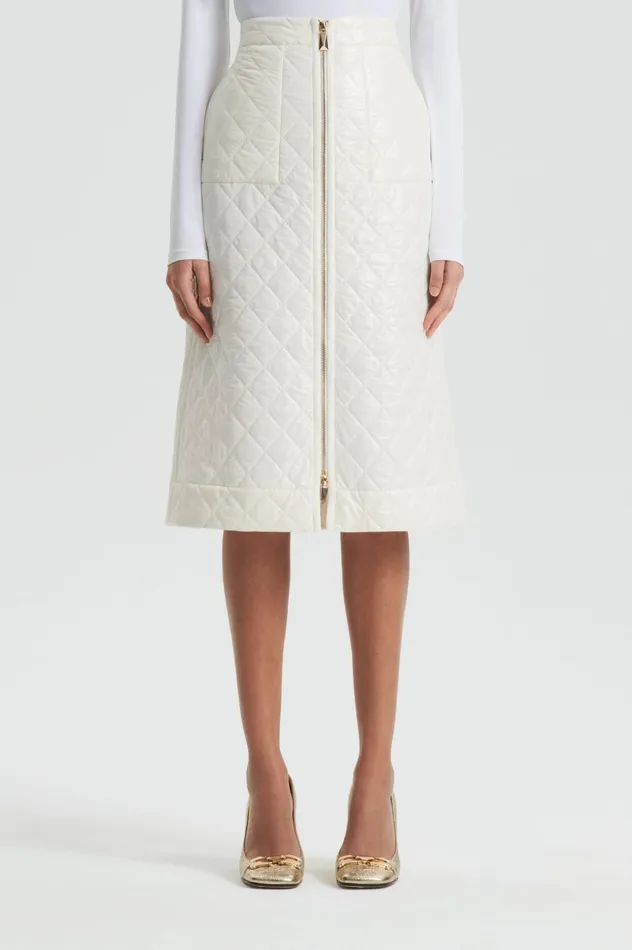 Women Scanlan Theodore Skirts QUILTED SKIRT White Women Scanlan Theodore Skirts QUILTED SKIRT White