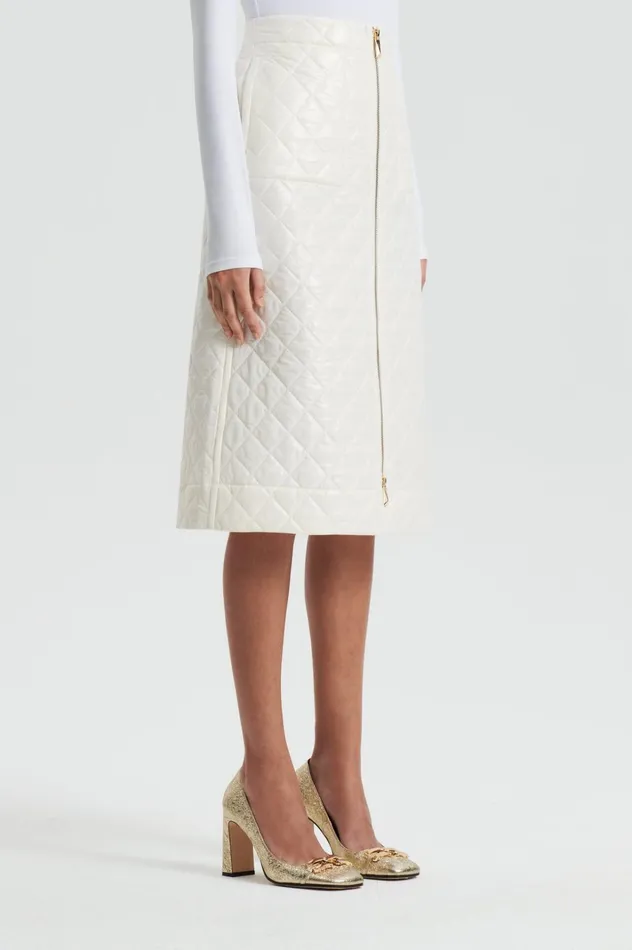 Women Scanlan Theodore Skirts QUILTED SKIRT White Women Scanlan Theodore Skirts QUILTED SKIRT White