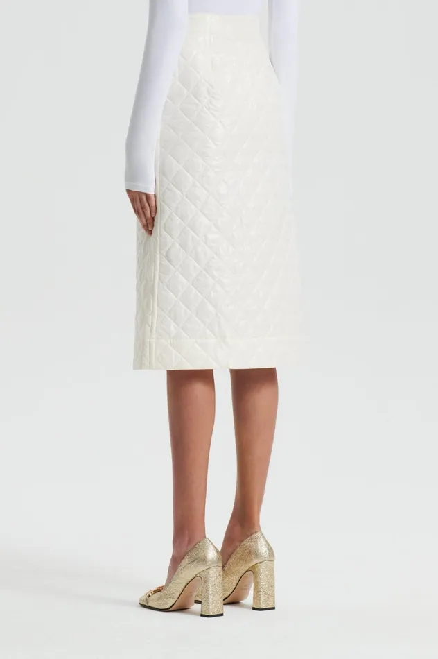 Women Scanlan Theodore Skirts QUILTED SKIRT White Women Scanlan Theodore Skirts QUILTED SKIRT White