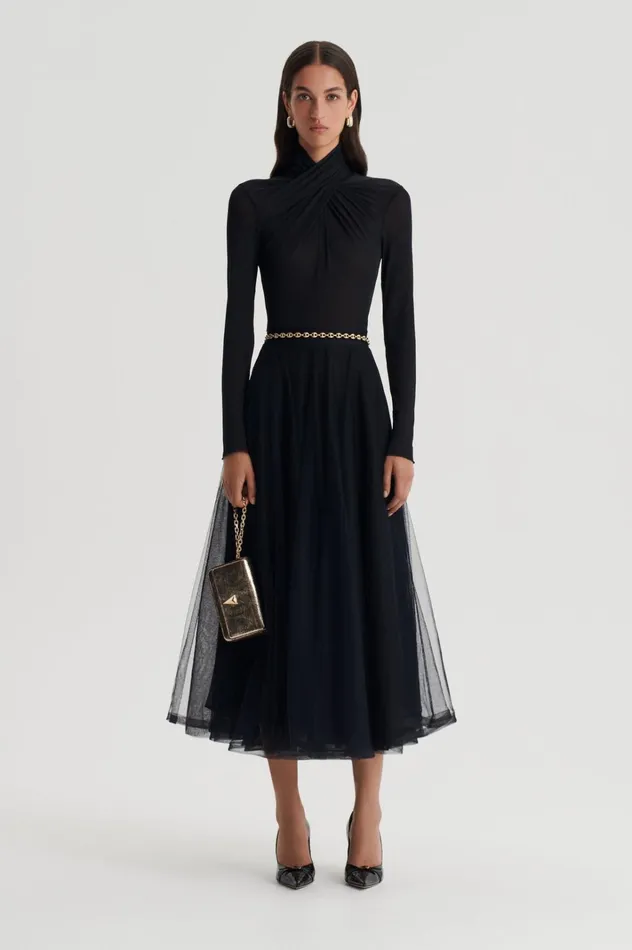 Women Scanlan Theodore Skirts TULLE SKIRT Black