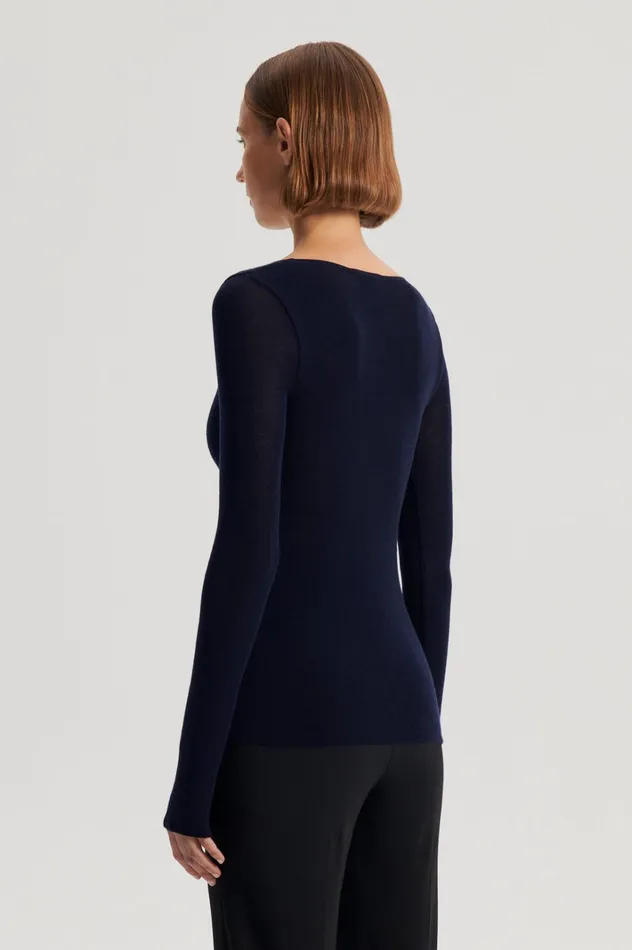 Women Scanlan Theodore Sweaters BABYWOOL SCOOP NECK Navy All