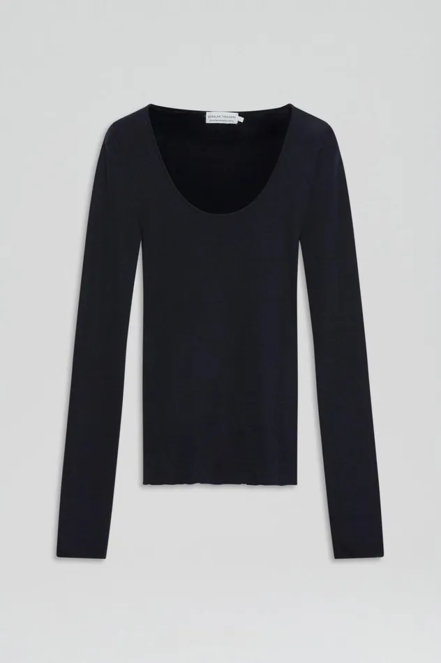Women Scanlan Theodore Sweaters BABYWOOL SCOOP NECK Navy All