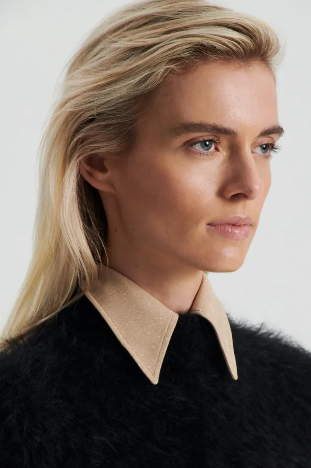 Women Scanlan Theodore Sweaters BRUSHED MOHAIR SLIM SWEATER Black