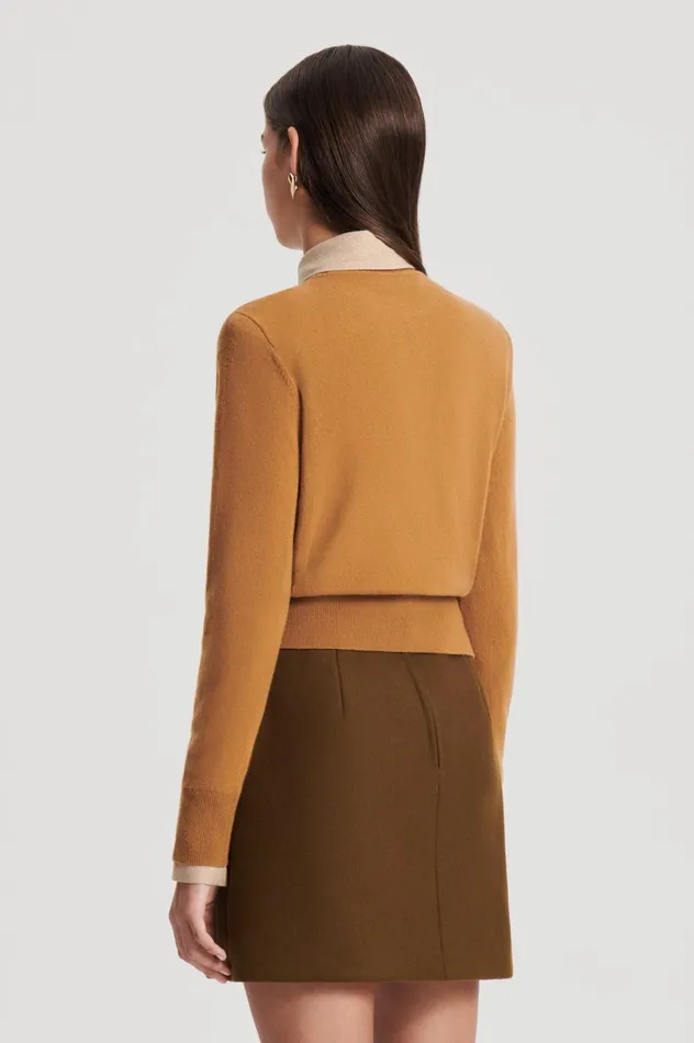 Women Scanlan Theodore Sweaters FINE WOOL SWEATER Camel