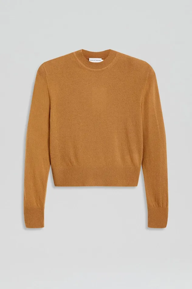 Women Scanlan Theodore Sweaters FINE WOOL SWEATER Camel