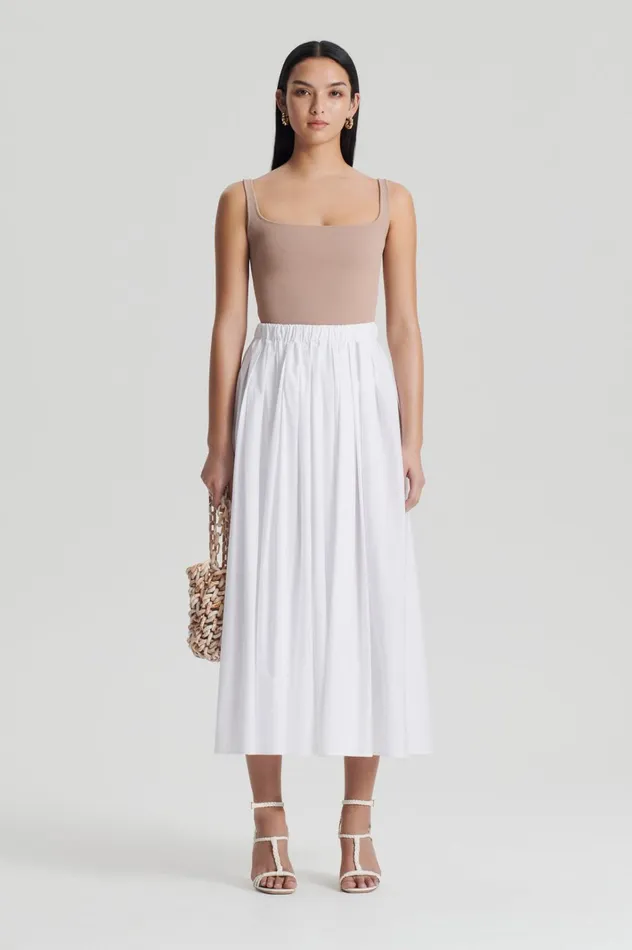 Women Scanlan Theodore Tops CREPE KNIT SQUARE CAMISOLE Oat