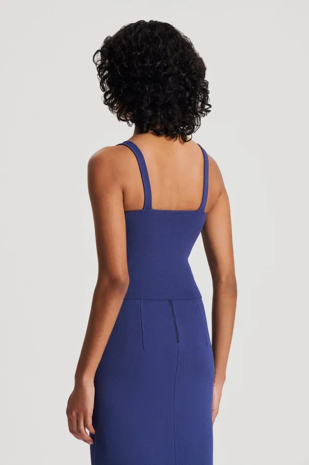 Women Scanlan Theodore Tops CREPE KNIT SQUARE CAMISOLE Royal