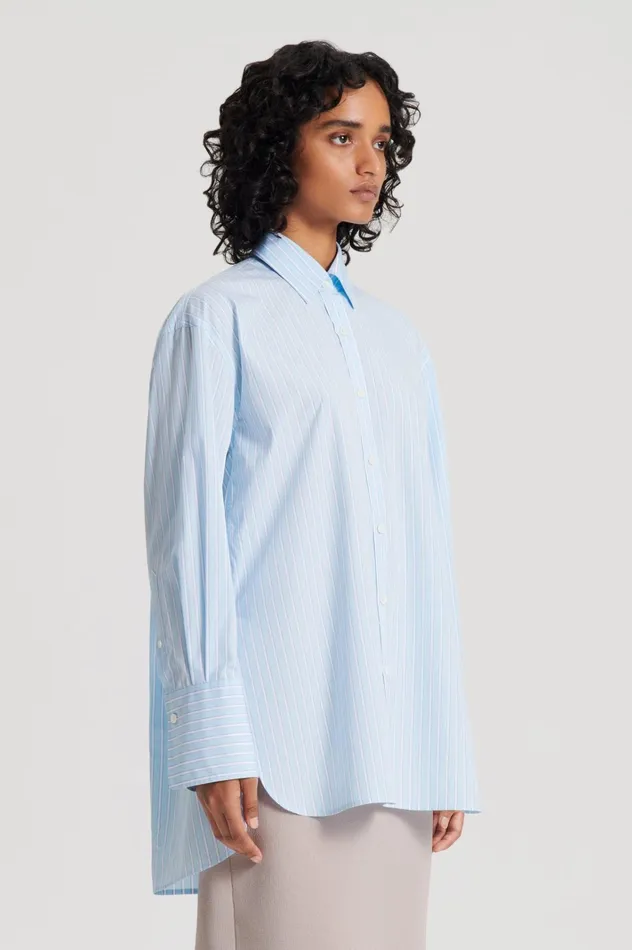 Women Scanlan Theodore Tops STRIPED SHIRT Paleblue
