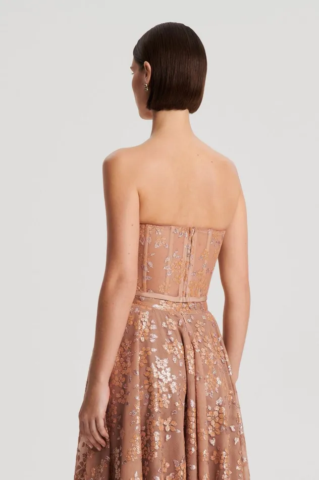 Women Scanlan Theodore Tops TINSEL FLORAL BUSTIER Spice