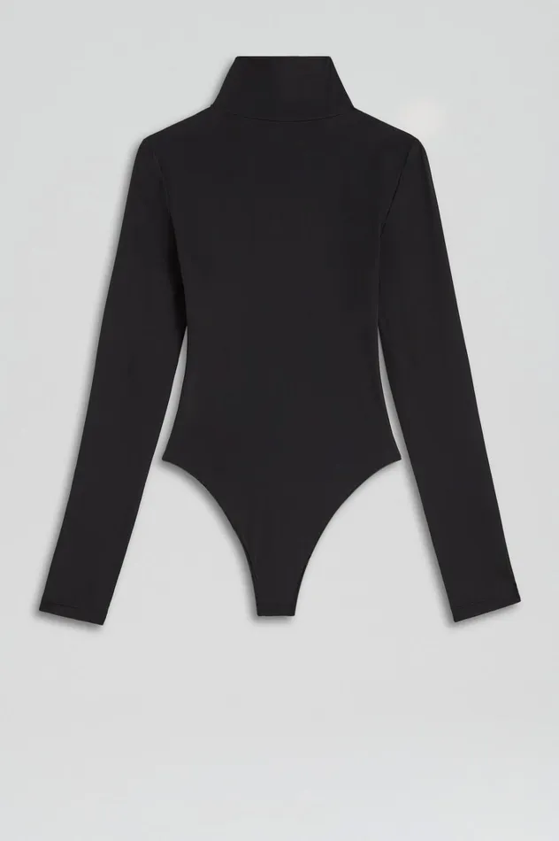 Women Scanlan Theodore Tops TURTLE NECK BODYSUIT Black Women Scanlan Theodore Tops TURTLE NECK BODYSUIT Black