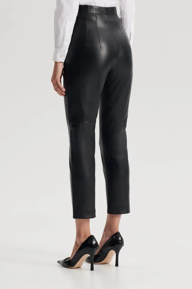 Women Scanlan Theodore Trousers LEATHER SLIM CROP TROUSER Black Women Scanlan Theodore Trousers LEATHER SLIM CROP TROUSER Black
