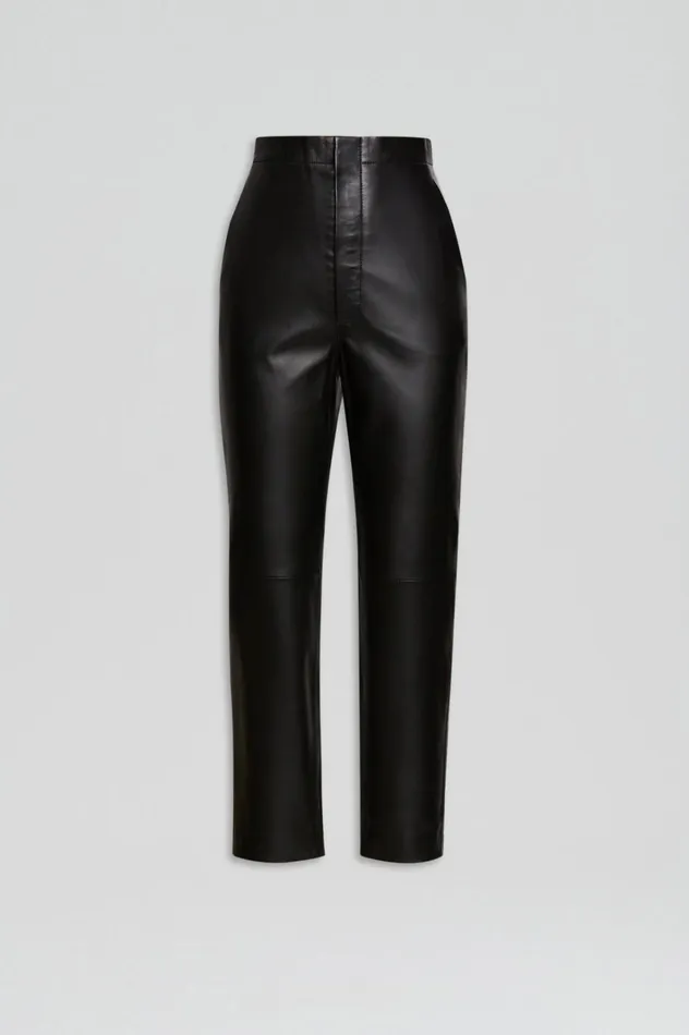 Women Scanlan Theodore Trousers LEATHER SLIM CROP TROUSER Black Women Scanlan Theodore Trousers LEATHER SLIM CROP TROUSER Black
