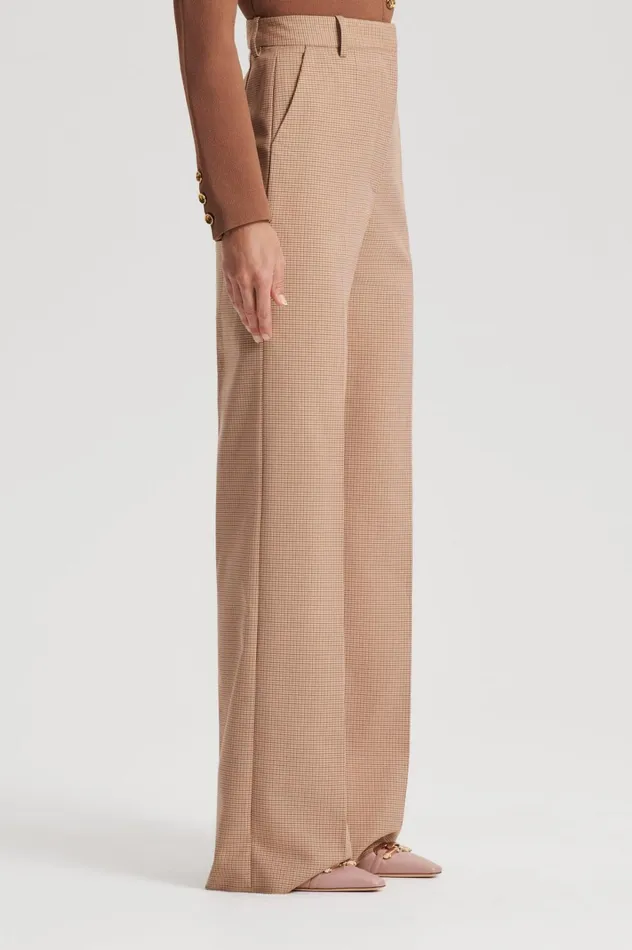Women Scanlan Theodore Trousers PLAID TAILORED TROUSER Caramel Women Scanlan Theodore Trousers PLAID TAILORED TROUSER Caramel