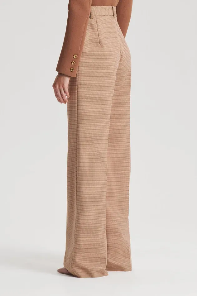 Women Scanlan Theodore Trousers PLAID TAILORED TROUSER Caramel Women Scanlan Theodore Trousers PLAID TAILORED TROUSER Caramel