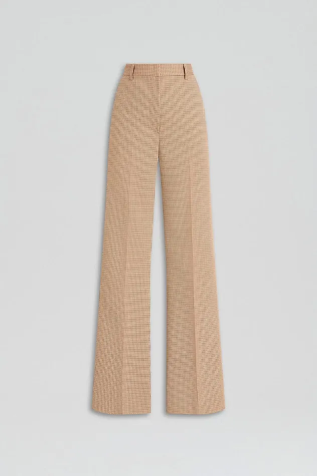 Women Scanlan Theodore Trousers PLAID TAILORED TROUSER Caramel Women Scanlan Theodore Trousers PLAID TAILORED TROUSER Caramel