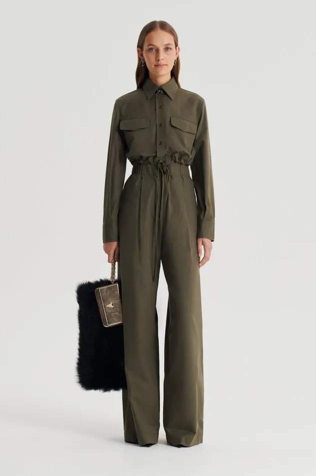 Women Scanlan Theodore Trousers PLEAT CARGO TROUSER Jungle