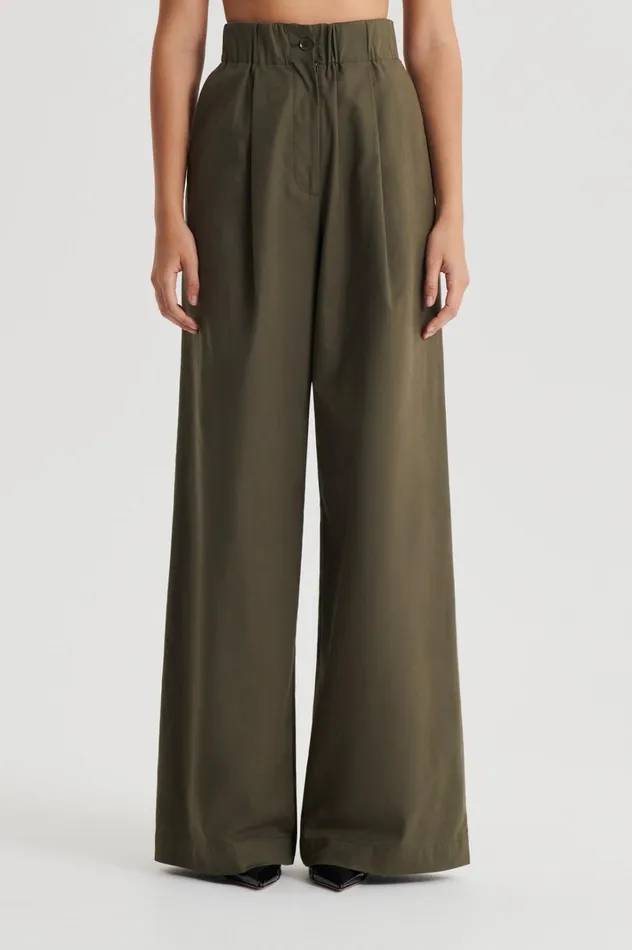 Women Scanlan Theodore Trousers PLEAT CARGO TROUSER Jungle