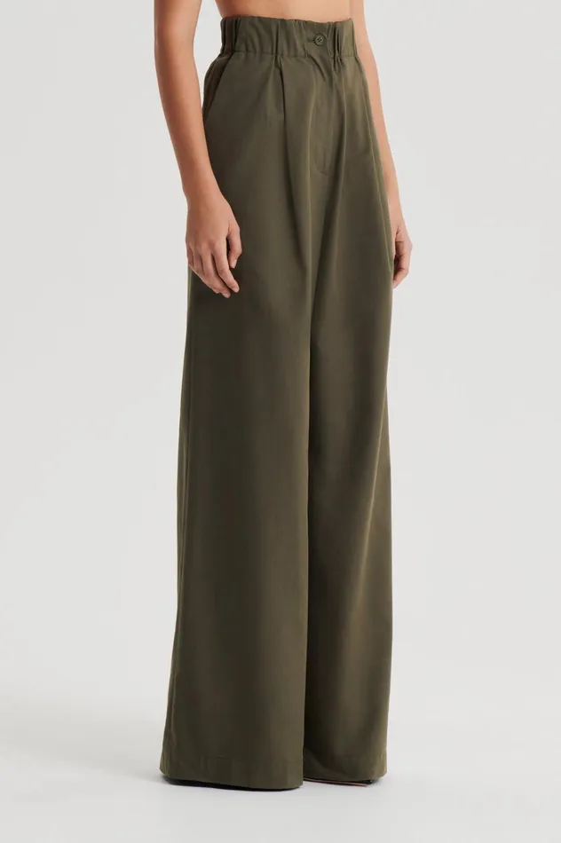 Women Scanlan Theodore Trousers PLEAT CARGO TROUSER Jungle