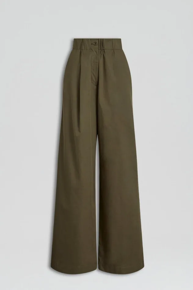 Women Scanlan Theodore Trousers PLEAT CARGO TROUSER Jungle