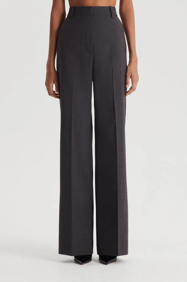 Women Scanlan Theodore Trousers STRIPE MID RISE TROUSER Grey