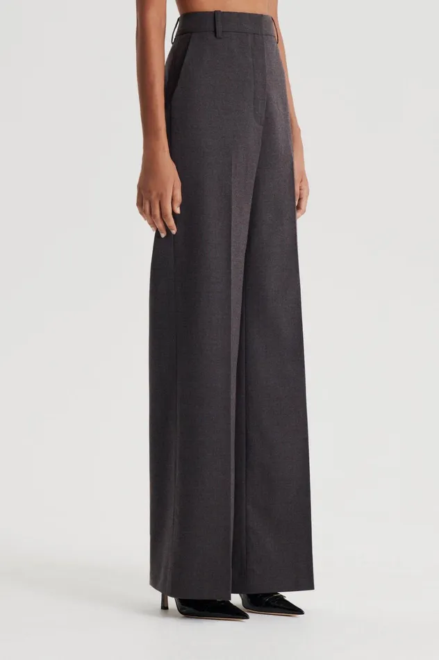 Women Scanlan Theodore Trousers STRIPE MID RISE TROUSER Grey