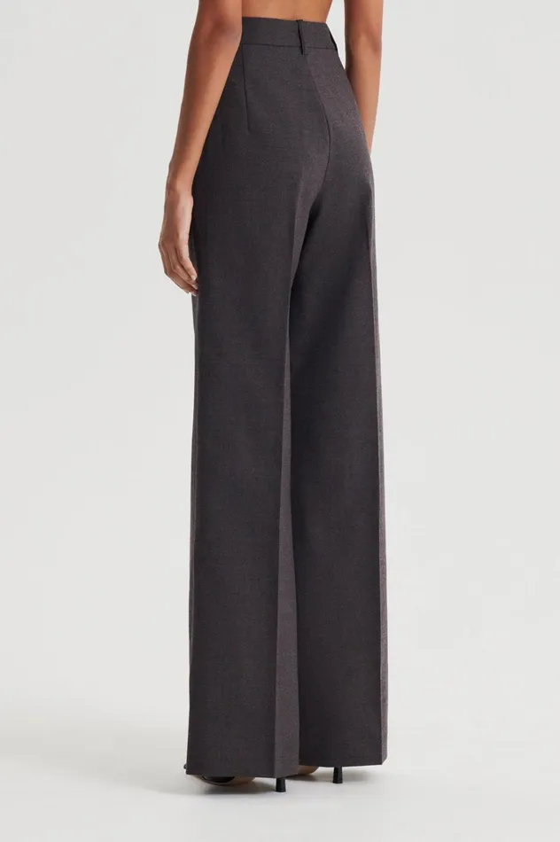 Women Scanlan Theodore Trousers STRIPE MID RISE TROUSER Grey