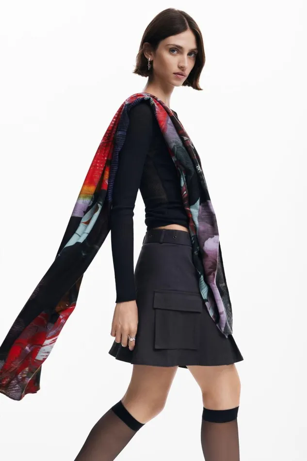 Women Scarves And Scarf Desigual Scarf With Large Flowers