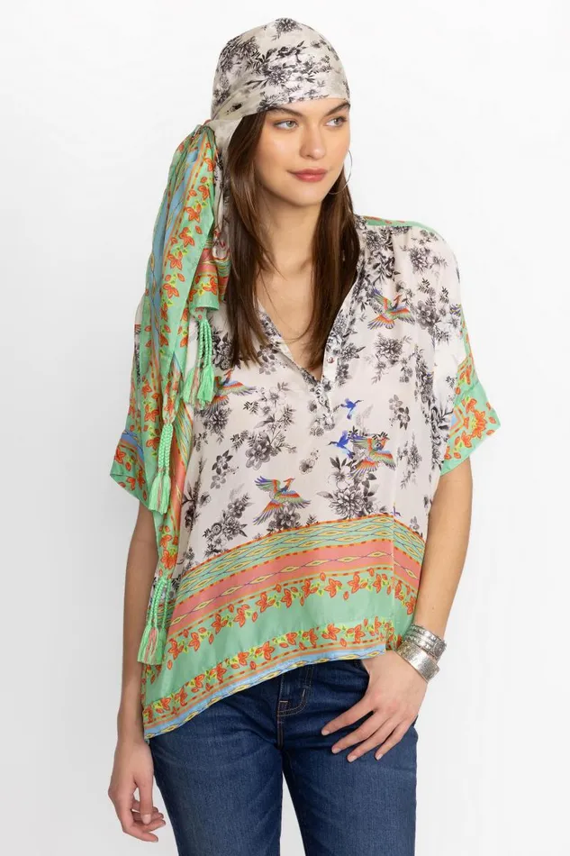 Women Scarves Johnny Was DREAMER GARDEN SCARF Dreamer Ivory