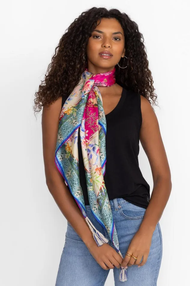 Women Scarves Johnny Was FIORAH SILK SCARF Fiorah Scarf Print Women Scarves Johnny Was FIORAH SILK SCARF Fiorah Scarf Print