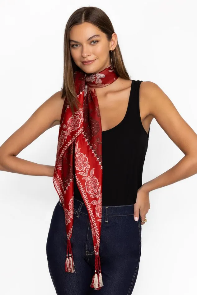 Women Scarves Johnny Was ZWINA SILK SCARF Zwina Scarf Print Women Scarves Johnny Was ZWINA SILK SCARF Zwina Scarf Print