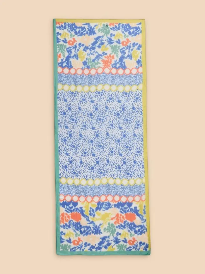 Women SCARVES White Stuff Patchwork Modal Scarf Blue Multi
