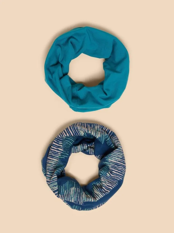Women SCARVES White Stuff Versatile 2Pk Jersey Roll Teal Multi