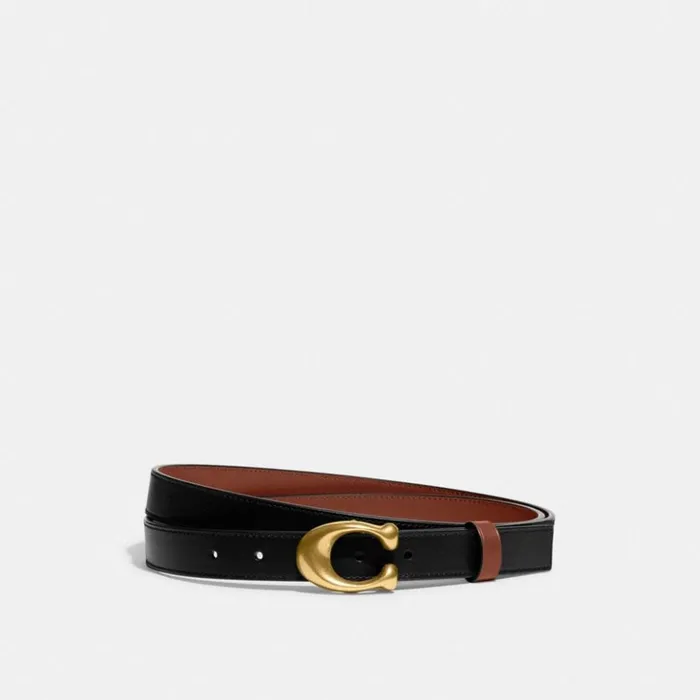 Women Sculpted C Buckle Cut To Size Reversible Belt 25 Mm Brassblack1941 Saddle Coach Belts