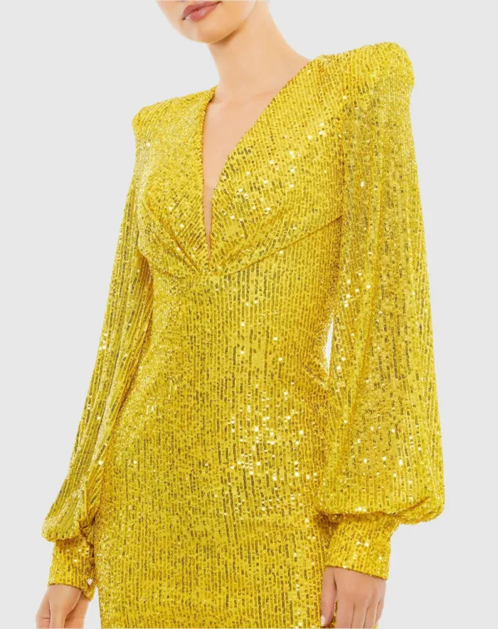 Women Sequined Structured Bishop Sleeve Midi Dress Magenta Cocktail Dresses Mac Duggal Women Sequined Structured Bishop Sleeve Midi Dress Magenta Cocktail Dresses Mac Duggal