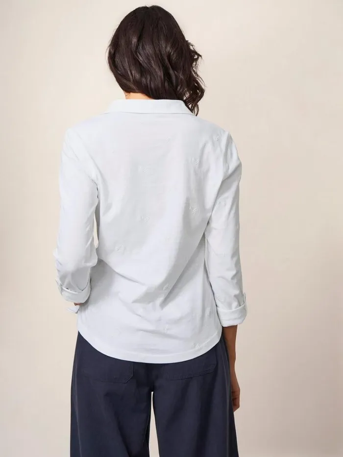 Women SHIRTS and BLOUSES White Stuff ANNIE EMBROIDERED JERSEY SHIRT Brilliant White Women SHIRTS and BLOUSES White Stuff ANNIE EMBROIDERED JERSEY SHIRT Brilliant White
