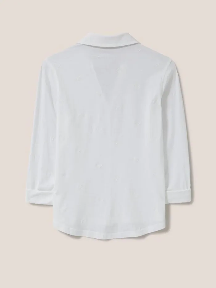 Women SHIRTS and BLOUSES White Stuff ANNIE EMBROIDERED JERSEY SHIRT Brilliant White Women SHIRTS and BLOUSES White Stuff ANNIE EMBROIDERED JERSEY SHIRT Brilliant White