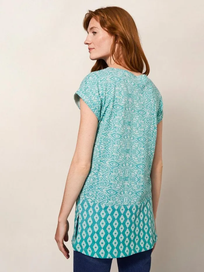 Women SHIRTS and BLOUSES White Stuff CARRIE CREW NECK TUNIC Teal Print Women SHIRTS and BLOUSES White Stuff CARRIE CREW NECK TUNIC Teal Print