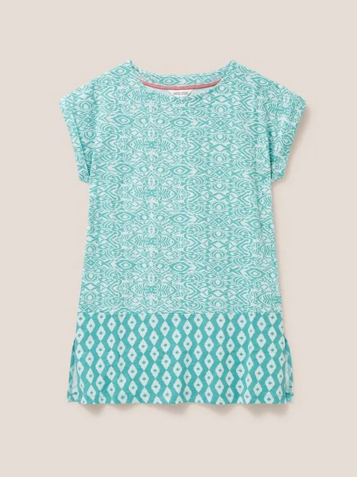 Women SHIRTS and BLOUSES White Stuff CARRIE CREW NECK TUNIC Teal Print Women SHIRTS and BLOUSES White Stuff CARRIE CREW NECK TUNIC Teal Print